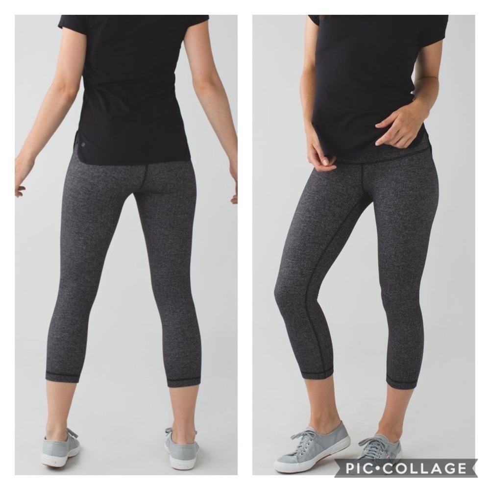 Lululemon Wunder Under Crop Heathered Herringbone